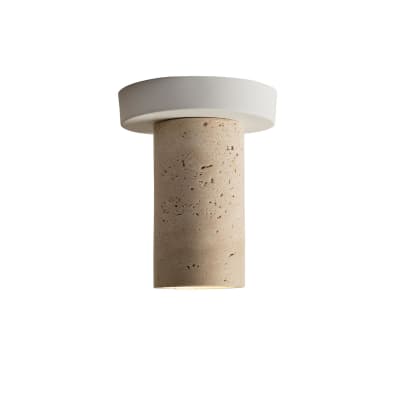 Plafonniere travertin blanc ø12cm