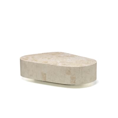 Table basse en pierre beige 100x52 cm 28h