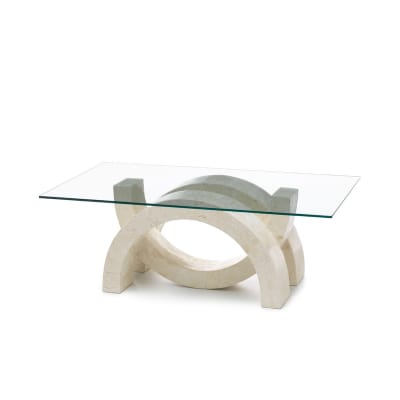 Table basse en pierre beige 120x70 cm 41h