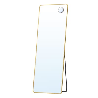 Miroir sur pied 160 x 50 cm miroir rectangulaire sur pied doré clair