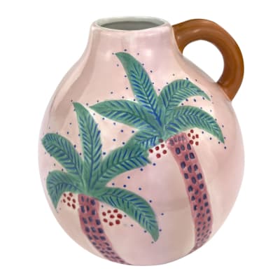 Vase en céramique rose pastel unique
