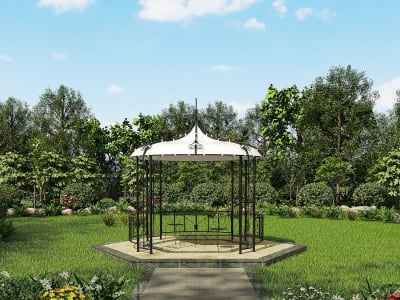 Kiosque de jardin acier noir
