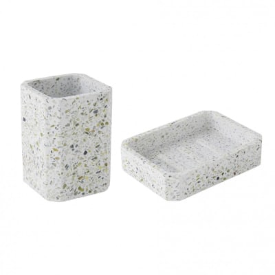 Set salle de bain terrazzo 2 pièces porte-savon