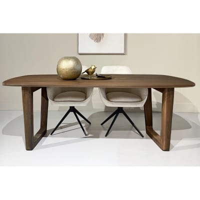 Table à manger 8 personnes 200 cm en bois massif brossé