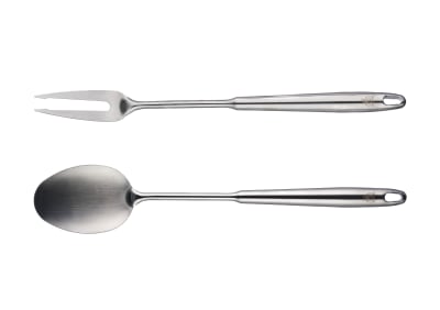 Couverts à salade en inox gris 30cm