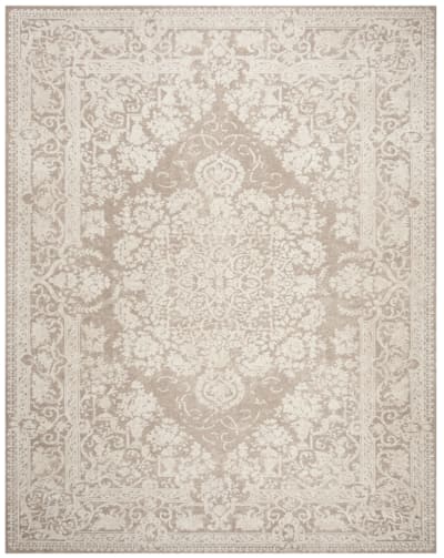 Tapis contemporary en polyester beige, 274 x 366 cm