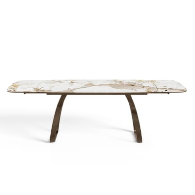 Table extensible 8-10 personnes pandora et pieds bronzes 180cm