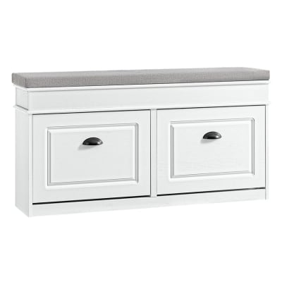 Meuble chaussure banc d'entrée salon 104x24x51cm effet bois