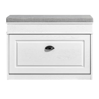 Meuble chaussure banc d'entrée salon 75x24x51cm effet bois