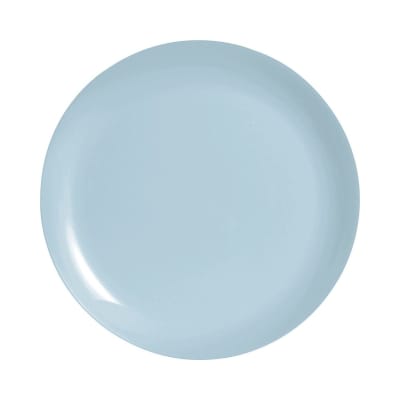6 assiettes plates bleues 25cm