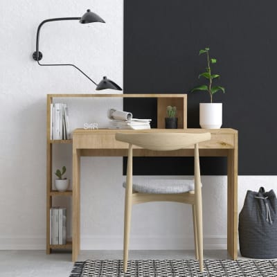 Bureau moderne avec rangements décor chêne clair