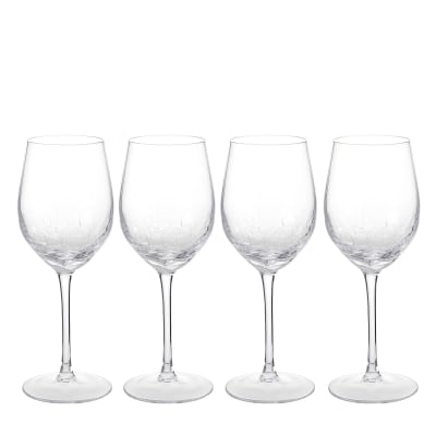 Set de 4 verres à vin rouge en verre transparent h23