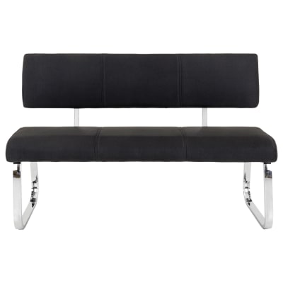 Banc 3 places en tissu, noir