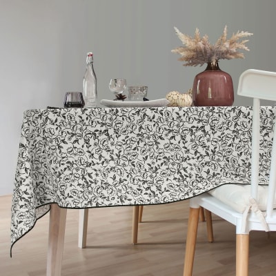 Nappe écrue avec lignes noires 140 x 240 cm