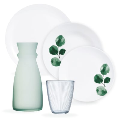 Service de table 25 pièces, avec verres à eau et carafe