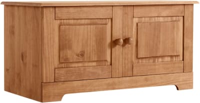 Banc avec 2 portes en pin ciré