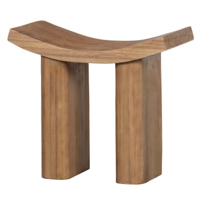 Tabouret bas avec assise arrondi moderne en bois 50x25x45cm