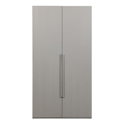 Armoire dressing 2 portes en bois fsc gris 110x58x210cm