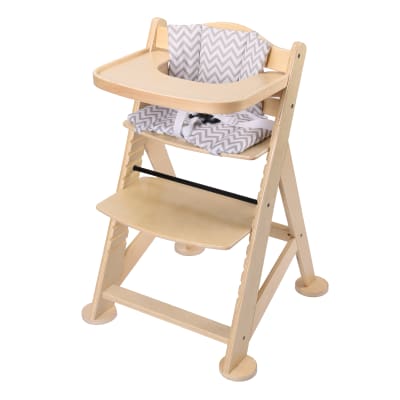 Chaise haute en bois beige à partir de 9 mois 55,5 x 55 x 80 cm