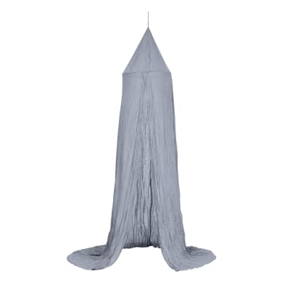 Ciel de lit en double gaze de coton bleu 250 x 50