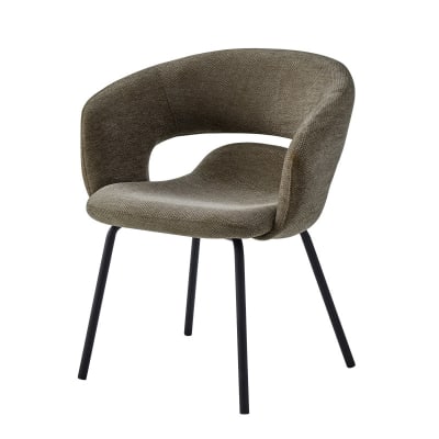 Fauteuil de table en tissu luxury taupe
