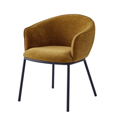 Fauteuil de table en tissu luxury moutarde
