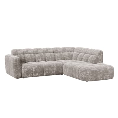 Canapé d'angle en tissu taupe - angle droit