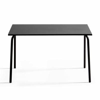 Table de jardin en acier 120 x 70 cm 6 places noir
