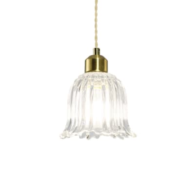 Suspension en verre avec son équipement en textile torsadé et métal