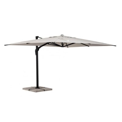 Parasol suspendu avec mât en aluminium et toile naturelle 3x4