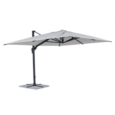 Grand parasol avec bras en aluminium anthracite et toile 3x4