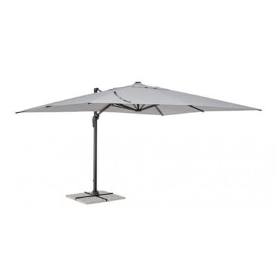 Parasol suspendu en aluminium avec mât en aluminium, toile grise 3x4