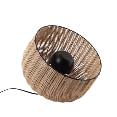 Lampe de table samuel modèle moyen en bambou marron en rotin