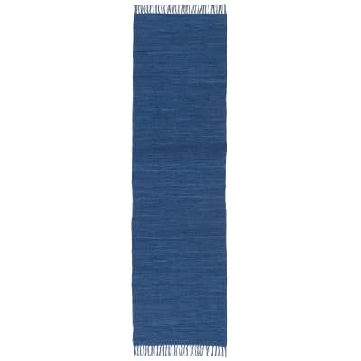 Tapis  couloir en coton bleu foncé 60x120 cm