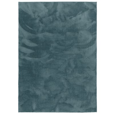 Tapis en fausse fourrure uni gris bleu 120x170 cm