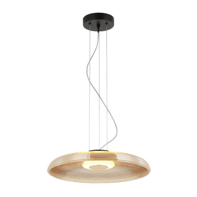 Suspension en verre noir et ambré 40 cm