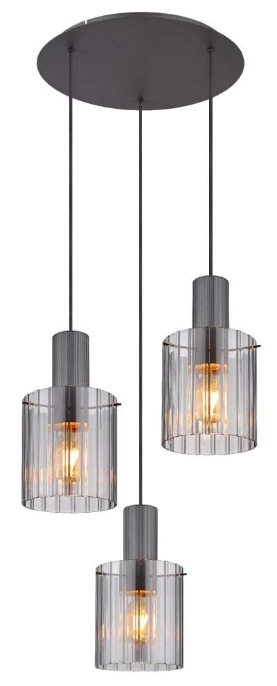 Suspension métal gris foncé, 150cm