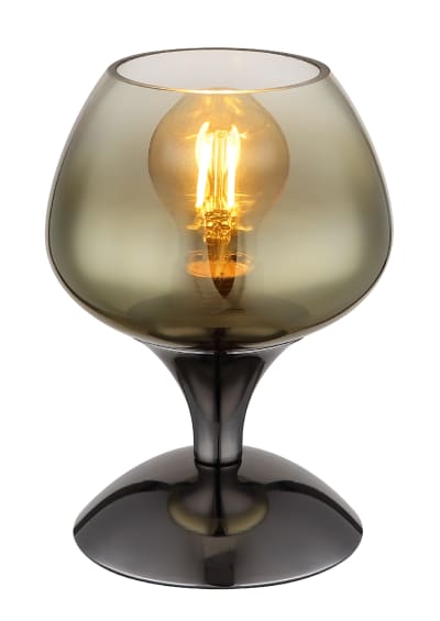 Lampe à poser métal noir chromé/gunmetal, 20,5cm