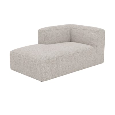 Méridienne d'angle à gauche pour canapé modulable en tissu beige