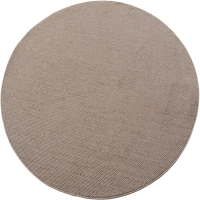 Tapis rond bouclés à relief uni beige 120x120cm