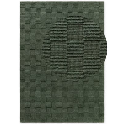 Tapis en laine fait main vert 200x300cm