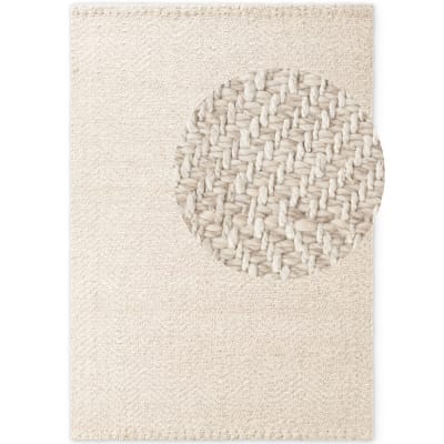 Tapis de laine fait main crème 120x170cm