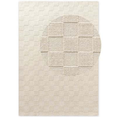Tapis en laine fait main blanc naturel 200x300cm