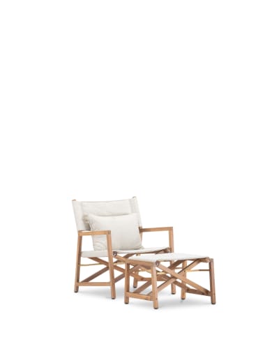 Fauteuil fauteuil club avec repose-pieds beige