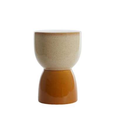 Table d'appoint céramique fine blanc 28.5x28.5x42cm