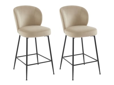 Tabouret de bar velours beige