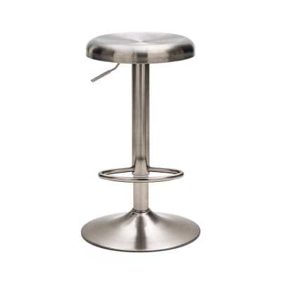 Tabouret de bar réglable en métal h60-81cm - chrome