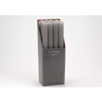 De 12 bougie flambeau  25 cm (lot gris en cire