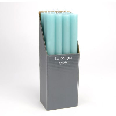 De 12 bougie flambeau  azur (lot bleu en cire