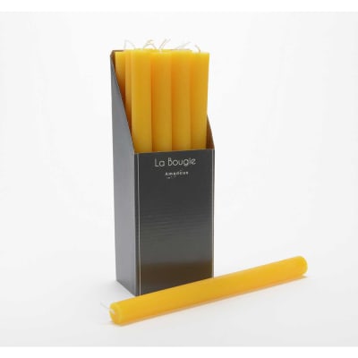 De 12 bougie flambeau 25 cm flambeau (lot jaune en cire